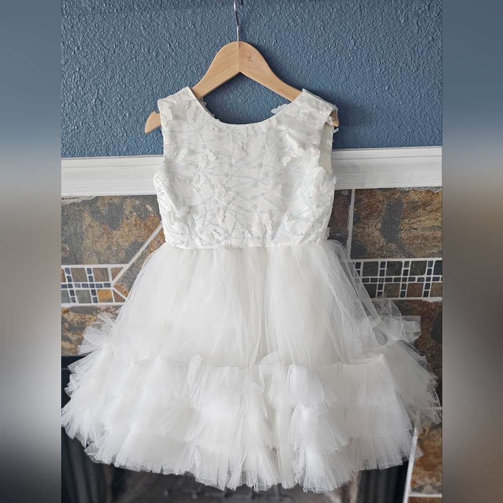 White Pagent Party Dress Girls 6